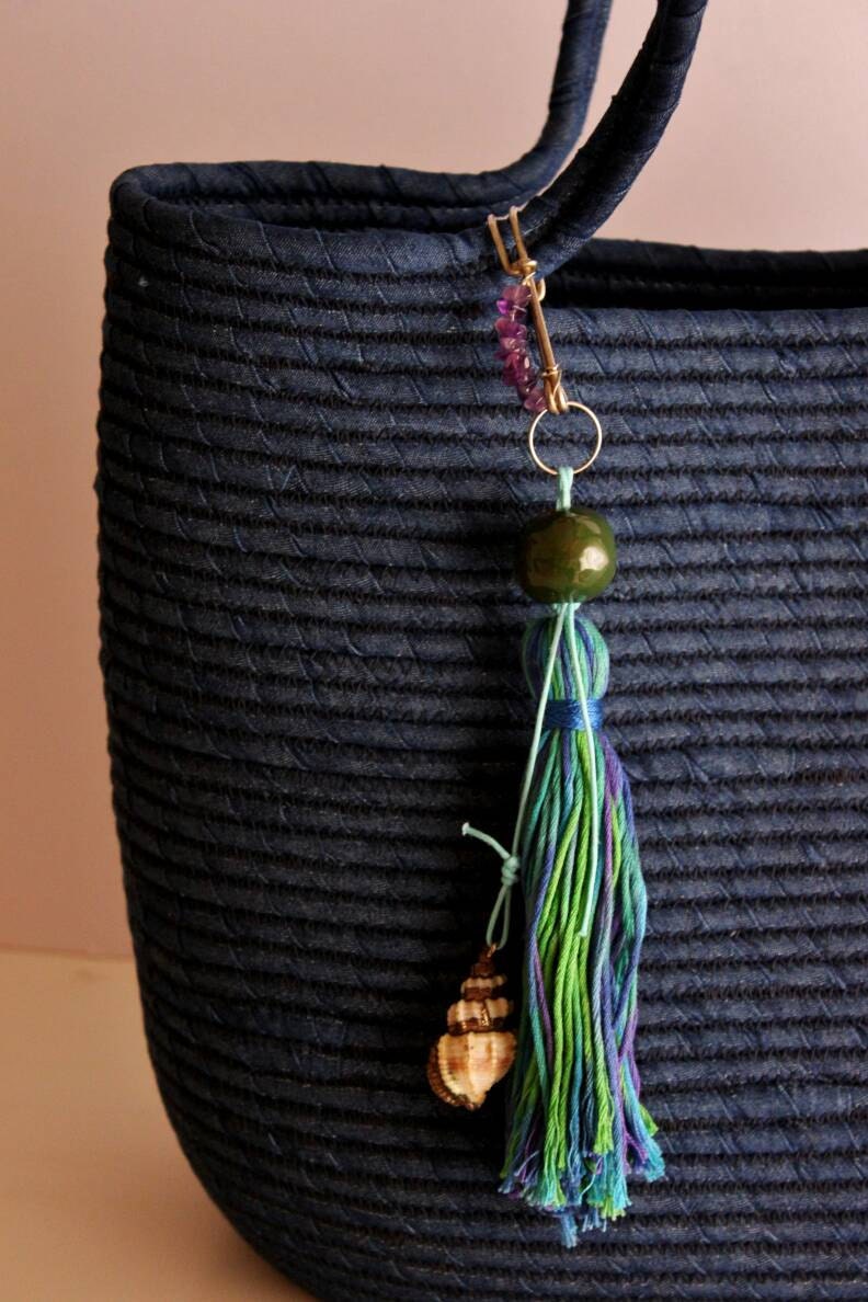 Blue Jeans Basket Bag Monochrome Basketbag Summer BohoChic