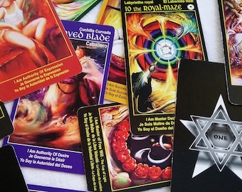 Tarot Cards Deck THE I AM ONE - 78 color tarot cards are easy to read with instruction booklet & spiral spread map - free text book online