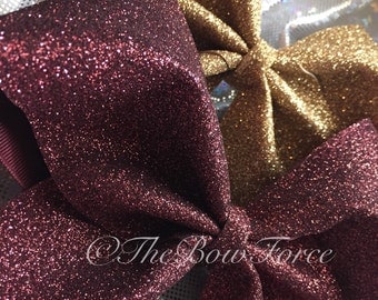 3" Solid Glitter Cheer Bow #257682526
