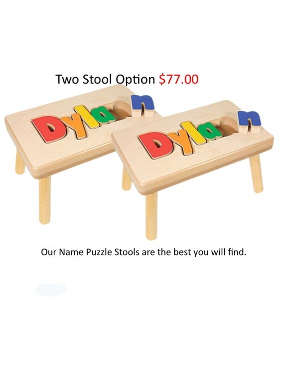 Two Stool Option Name Puzzle stools by TimsUniqueProducts on Etsy