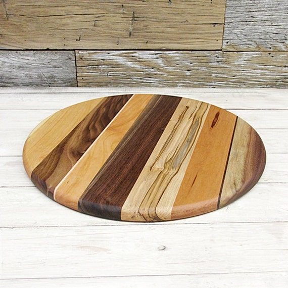 SALE Price Reduced Wooden Cutting Board Round by foodiebords