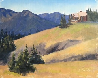 The best view point - Original contemporary Landscape painting - Oil Painting