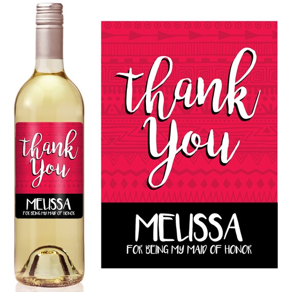 Bridesmaid Thank You Wine Labels Bridesmaid Proposal