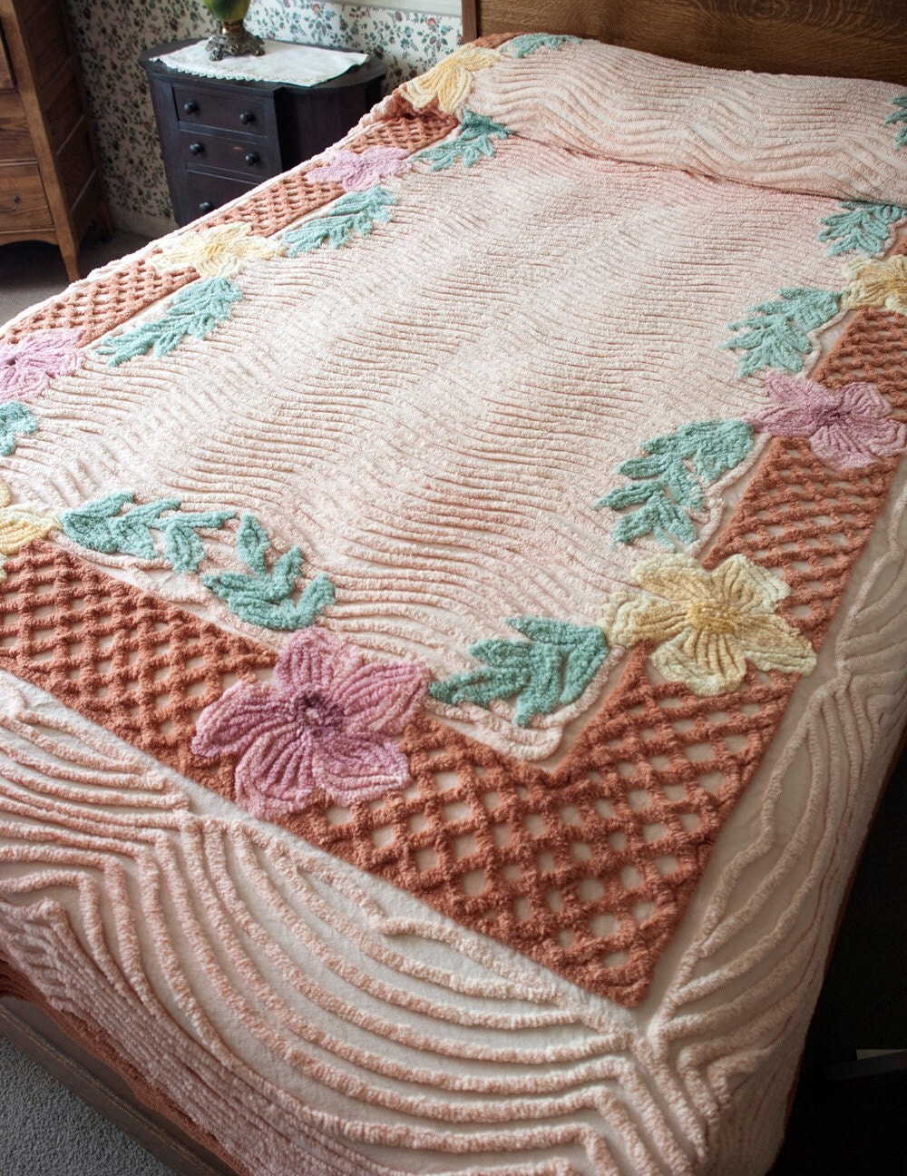 Reserved for A Vintage Chenille Bedspread Full Size Spread