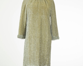 1960's All the diamonds // Beaded Lurex Dress