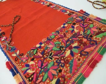 Antique Bulgarian Apron Folk Art Folk Clothing Embroidery Wool Wall Hanging