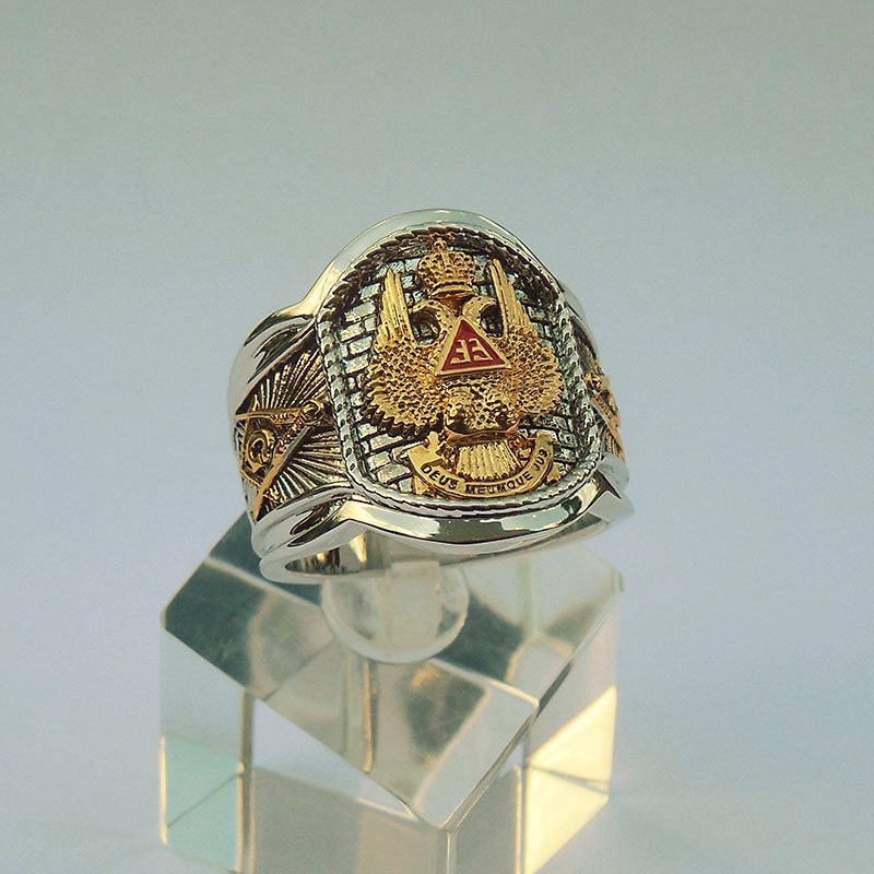 Unique 33 degree Scottish Rite Master Mason Ring 18K by SECRETIUM