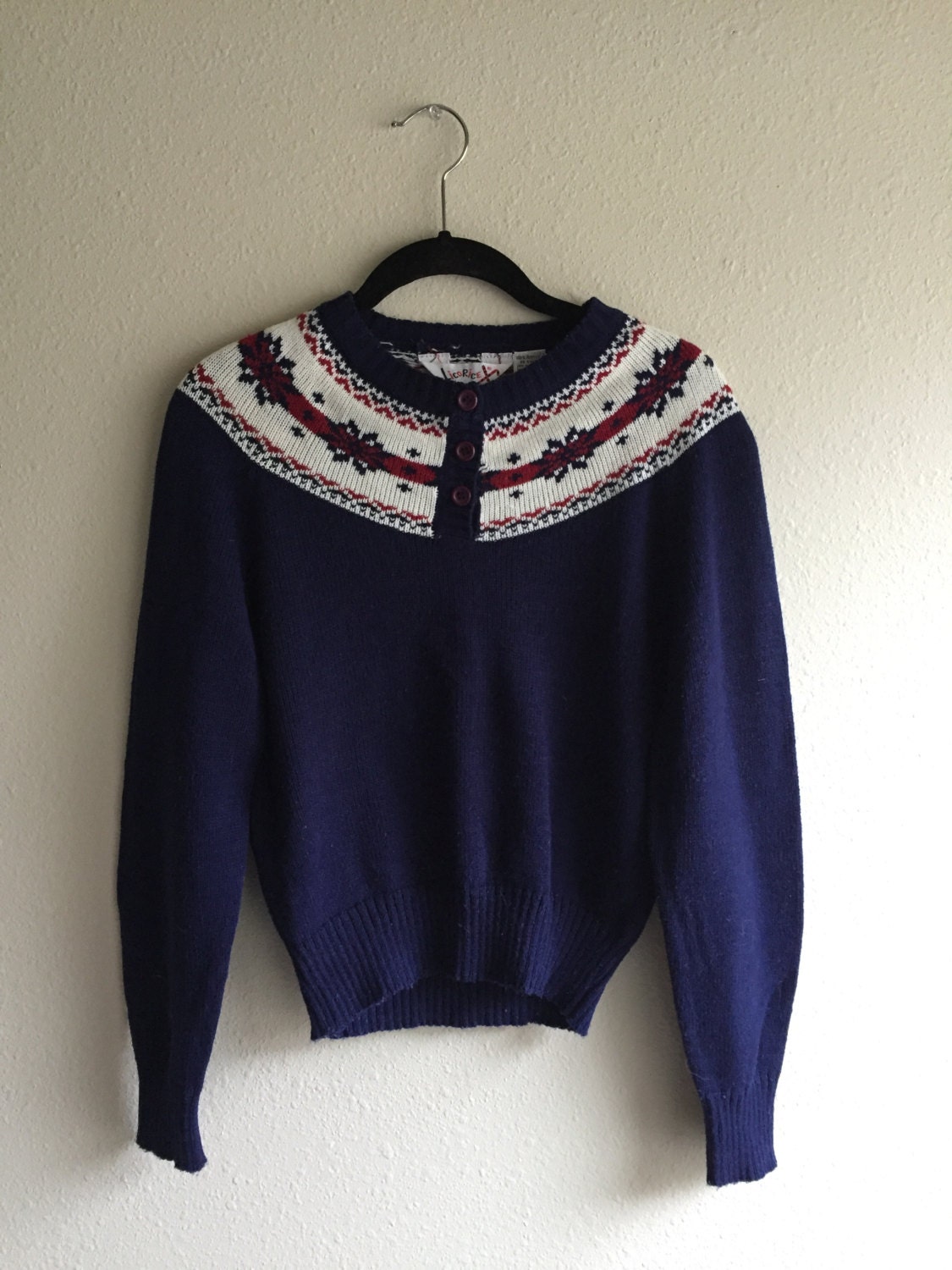 Navy Blue Snowflake Sweater