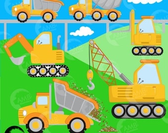 Construction Clipart, Dump Truck Clipart, Construction Boy, Construction Background, Truck clipart, Commercial Use, AMB-1414