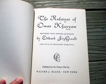 1942 The Rubaiyat of Omar Khayyam Rendered into Engligh Quatrains by Edward FitzGerald