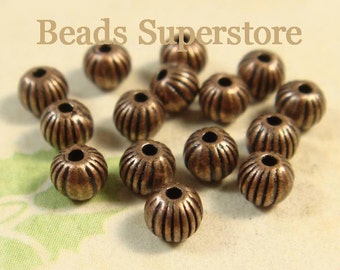SALE 4 mm Antique Copper Corrugated Round Spacer Bead - Nickel Free, Lead Free and Cadmium Free - 100 pcs
