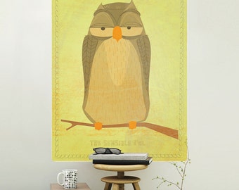 Sensible Owl Rustic Bird Wall Decal - #62988