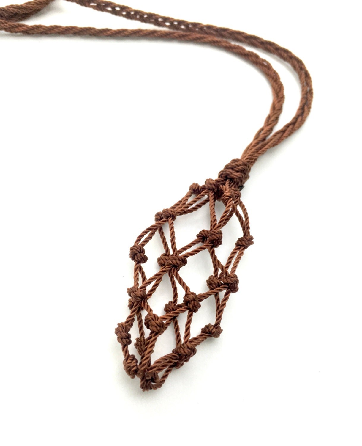 Empty Macrame Necklace Stone Holder Interchangeable Stone