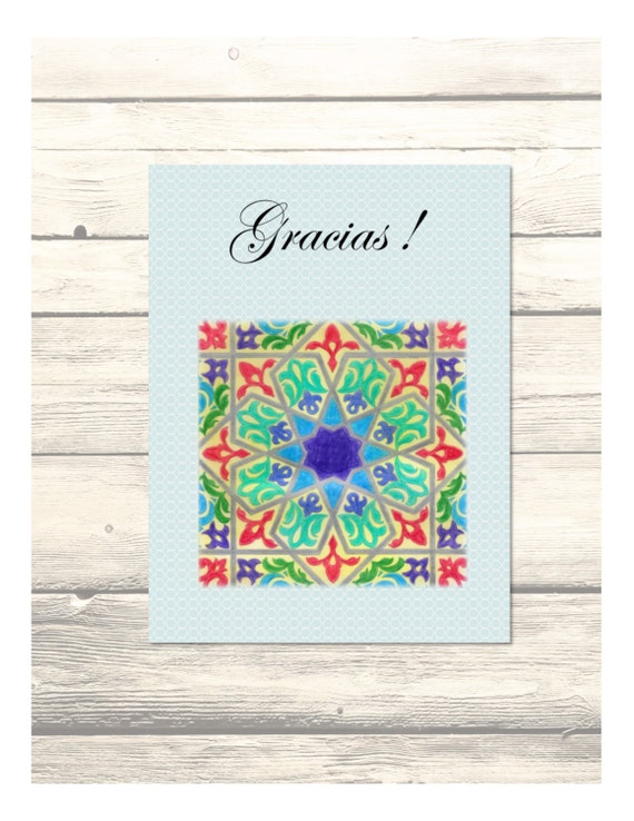 alcazar wedding thank you cards in spanish customizable