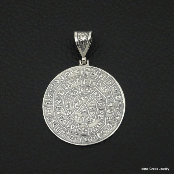 Minoan Phaistos Disc Pendant 925 Sterling Silver Greek