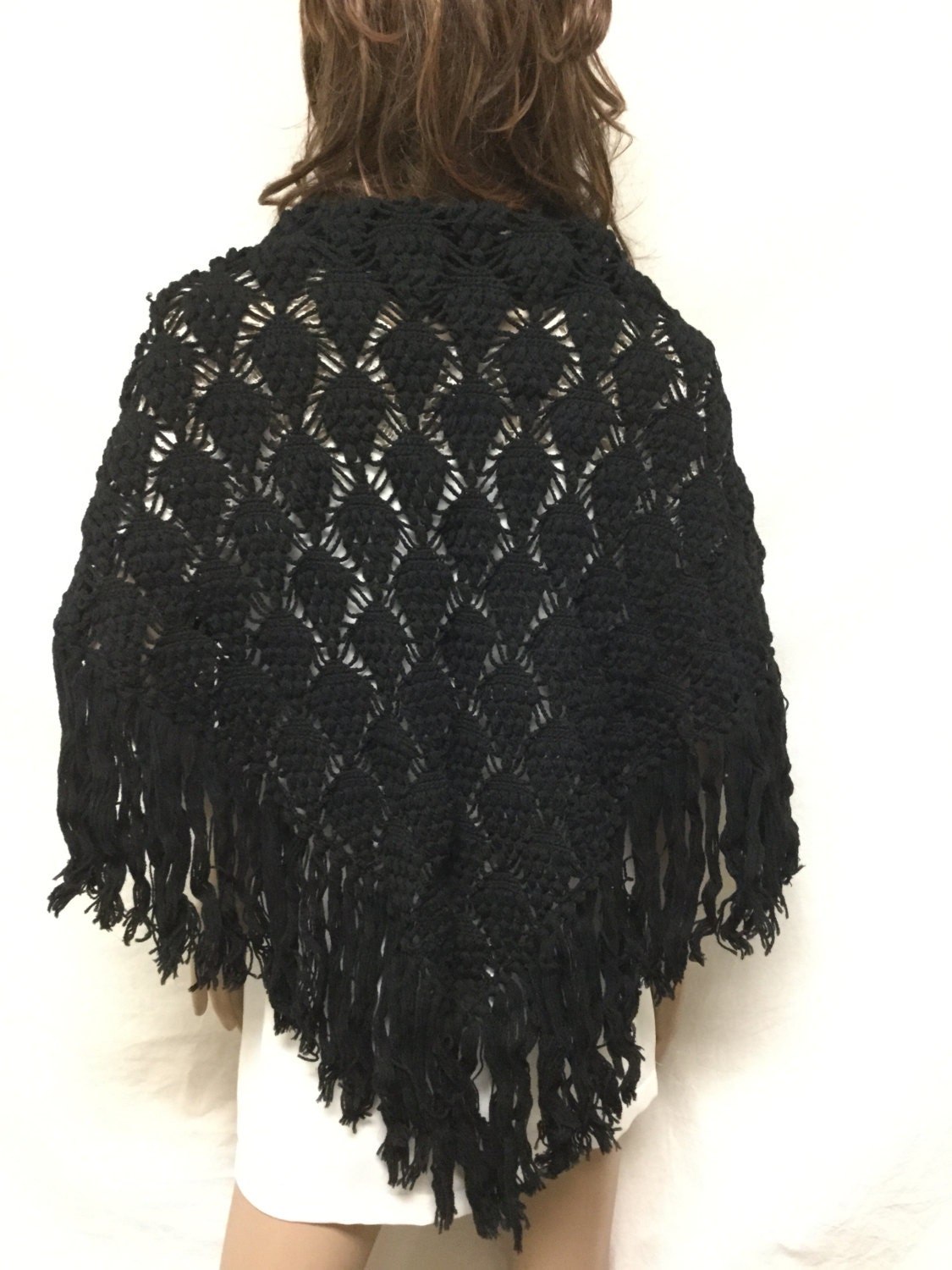 black knitted shawl