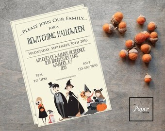 A Bewitching Halloween Invite-Printable Invitation-Party Invite-INSTANT DOWNLOAD-Editable File-Print Yourself-Halloween-Family