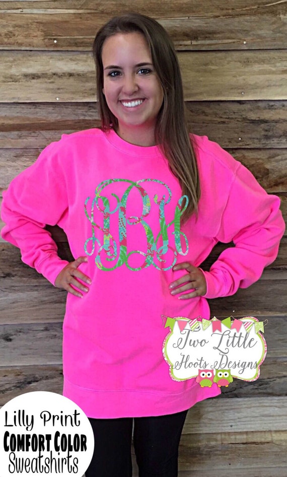 Lilly pulitzer Comfort Color Sweatshirt Monograms