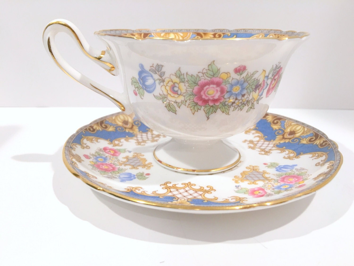 Sheraton by Shelley Tea Cup and Saucer, English Bone China Cups