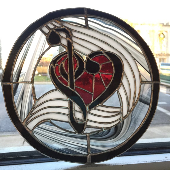 Musical Heart Note Stained Glass Suncatcher