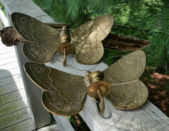 Solid Brass Butterfly Wall Sconces Vintage Home Decor