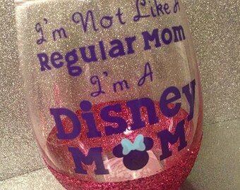Disney Mom wine Glass