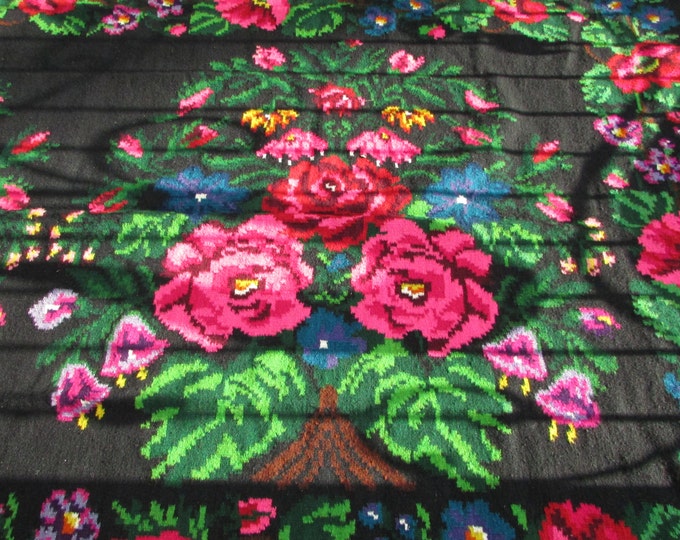 Bessarabian Kilim. Vintage Moldovan Kilim,Floor Rugs Handmade 45 years old, handmade. Floral Rugs Carpets, Eco-Friendly. Mosh
