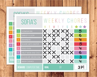 Printable Reward chart / Printable Chore chart / Chore Chart / Behavior chart / Editable PDF