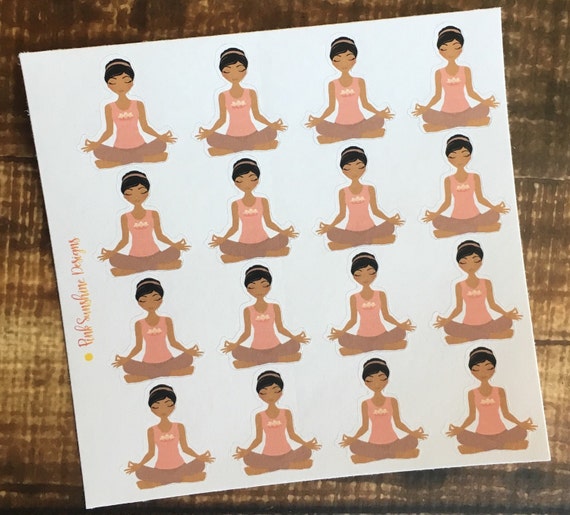 YOGA BROWN TONED Stickers Planner by PinkSunshineSupplies on Etsy