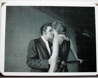 etsy / Elvis Presley photographic transfer on handmade cardboard