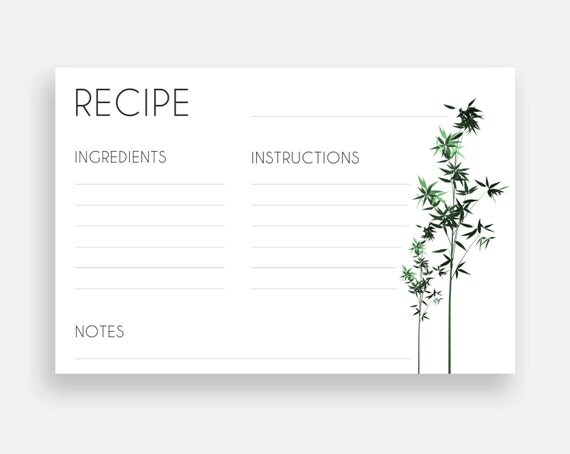 Printable Recipe Cards Black And White | printable recipe cards 3x5 and 4x6 bamboo minimalist Printable Recipe Cards Black And White | printable recipe cards 3x5 and 4x6 bamboo minimalist