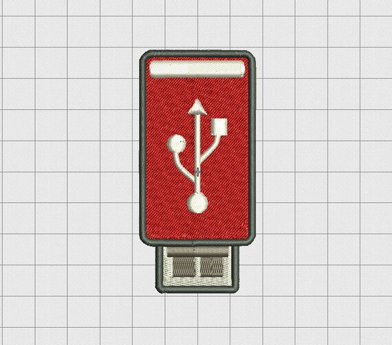 USB Thumb Drive Embroidery Design in 2x2 3x3 and 4x4 Sizes