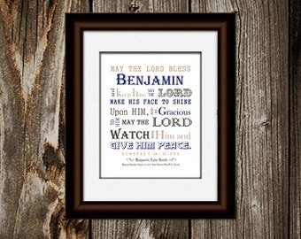 Boy Baptism Gift - Christening Gift - Personalized Baptism Gift - Baptism gift for Godchild - Religious Art - Christian art for Baby Boy