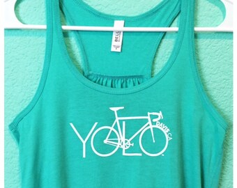 YOLO Bike Tank Top - Yolo, Cycling Tshirt, cycling gift, bike tank, UC Davis, gift for cyclist