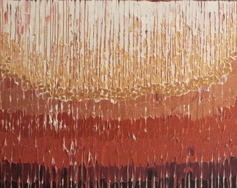 Original modern abstract contemporary palette knife mixed media painting by Jeanette James-Monk 40 x 20 inches