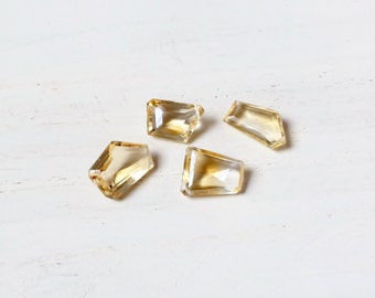 Step-Cut, Faceted Citrine Briolettes, Fancy Cut Gemstones, Focal Beads, Jewelry Supplies, Loose Gemstones, November Birthstone, Top Drilled