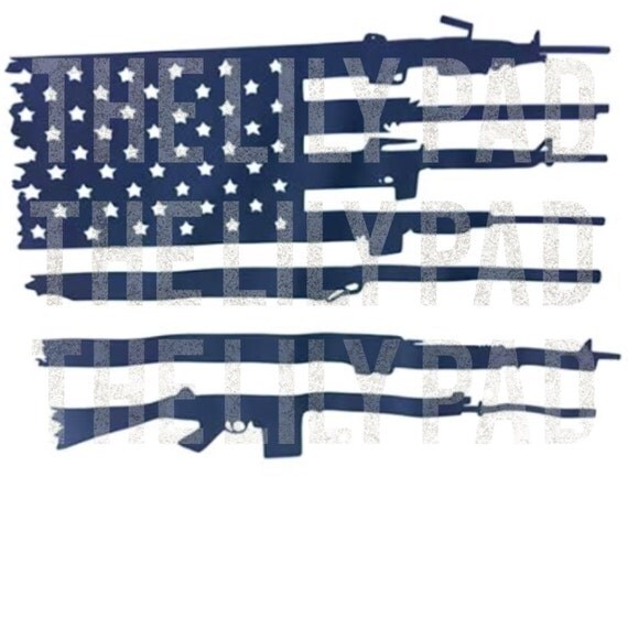 US Flag and Gun Second Ammendment SVG Cut File Design