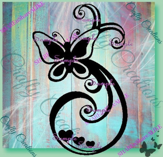 Download Svg Butterfly Heart Swirl Monogram Flourish by ...