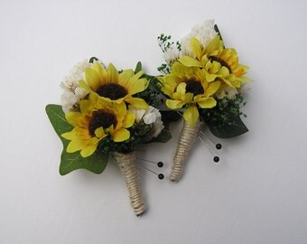 Sunflower boutonniere | Etsy