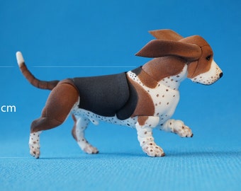 In stock. BJD dog: Basset Hound 5 cm at the withers.