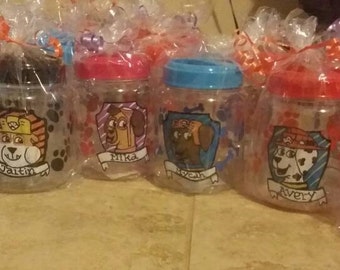 Custom Paw Patrol Containers, Paw Patrol Party Favors, Any animal themed conatiners can be made