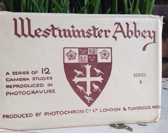 1930's complete set of 12 + 1 extra Westminster Abby post cards Souvinor