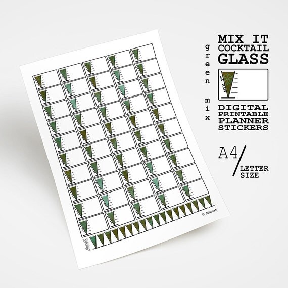 Printable Stickers For Glass | green smoothie glass printable stickers daily planner by Printable Stickers For Glass | green smoothie glass printable stickers daily planner by