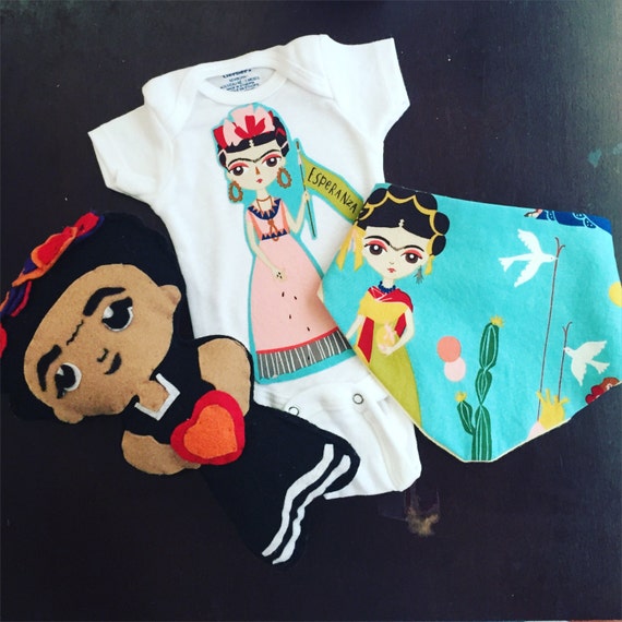 Frida Kahlo stuff toy bandana and plush Doll baby shower