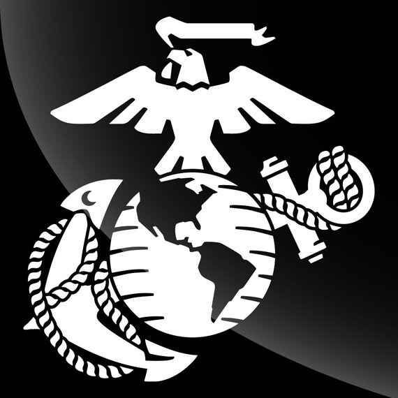 Marine Corps Logo Decal Sticker Single Color by Vaultvinylgraphics