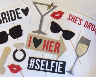 Bachelorette Party Photo Booth Props (12 pieces)