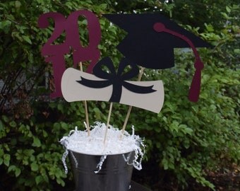 Graduation Party Centerpiece, Graduation Table Decorations, 2016 or 2017 Graduation Party Decorations *CHOICE OF COLORS*