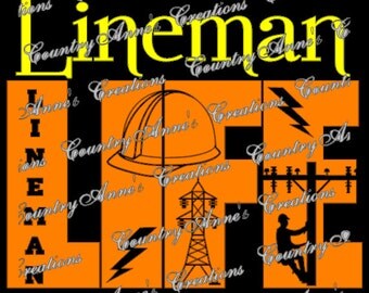SVG PNG DXF Eps Ai Wpc Cut file for Silhouette, Cricut, Pazzles, ScanNCut -"Lineman Life" svg