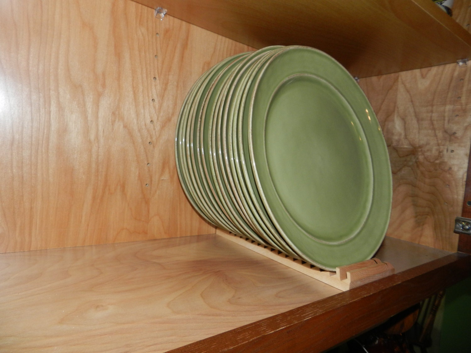 Wood Plate Rack for Vertical Plate Storage by SchultzWoodProducts