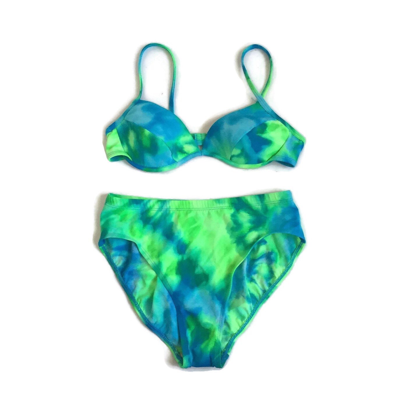 90's Neon Bikini High Cut Swimsuit
